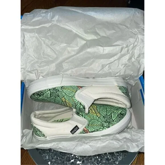 Ripndip lord normal the cat green tropical leaves slip on sneakers size 5W - Picture 2 of 16